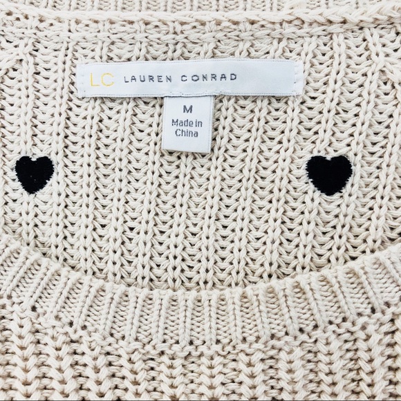 LC Lauren Conrad Heart Cropped Sweater NWOT - Picture 6 of 6